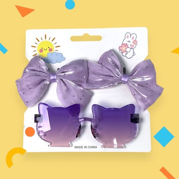 Vintage 2Pcs/ Kids Summer Bows Headband bear Sunglasses