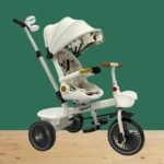 Kids Stroller Tricycle with Handle White Color