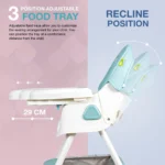 Baby High Chair for Kids with Adjustable Height, Footrest, Wheels, Safety Belt and Cushion For Infants & Toddlers |6 Months to 4 Years