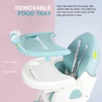 Baby High Chair for Kids with Adjustable Height, Footrest, Wheels, Safety Belt and Cushion For Infants & Toddlers |6 Months to 4 Years