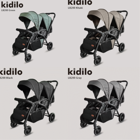 Kidilo Double Twin Baby Stroller Multiple Pushchair Foldable Wagon Pram