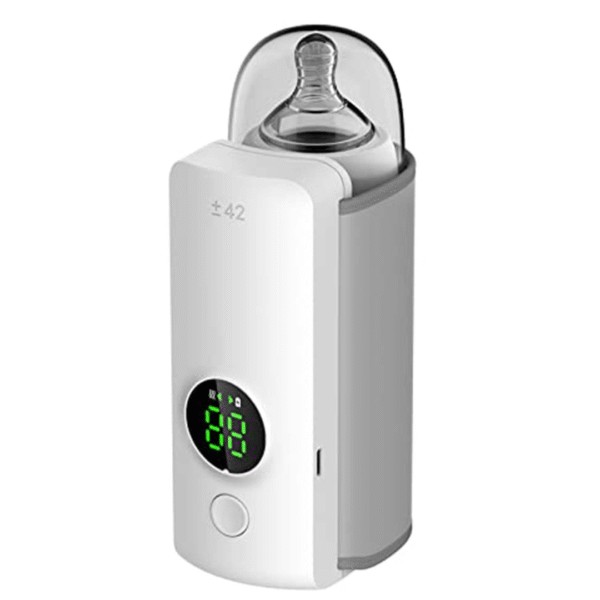 Baby Bottle Warmer with LCD Display, Portable Rechargeable Wireless Water Bottle Warmer