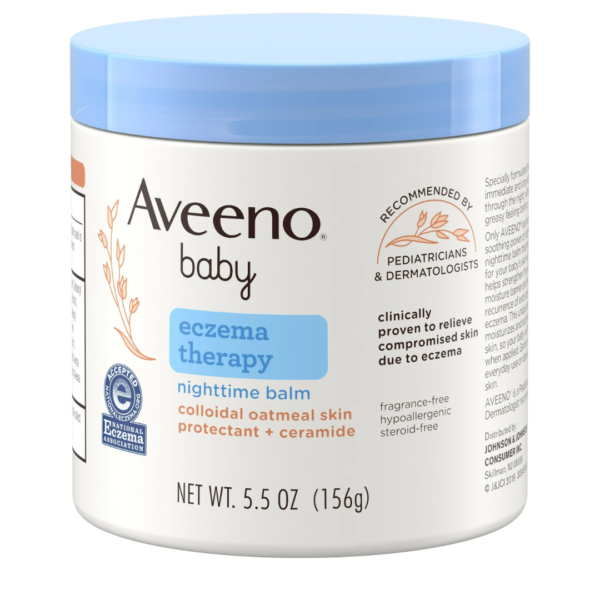 Aveeno Baby Eczema Therapy Nighttime Body Balm, Colloidal Oatmeal, 5.5 oz, 156g