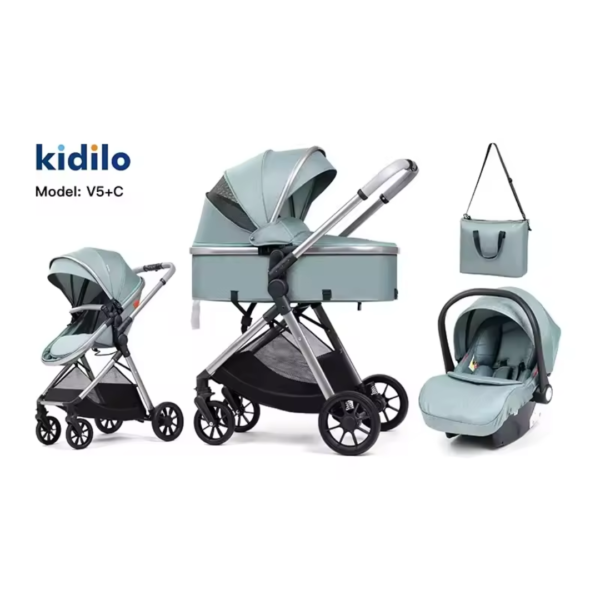 Kidilo Two-Way High Landscape Stroller Three-in-One Multi-Functional Foldable V5+C