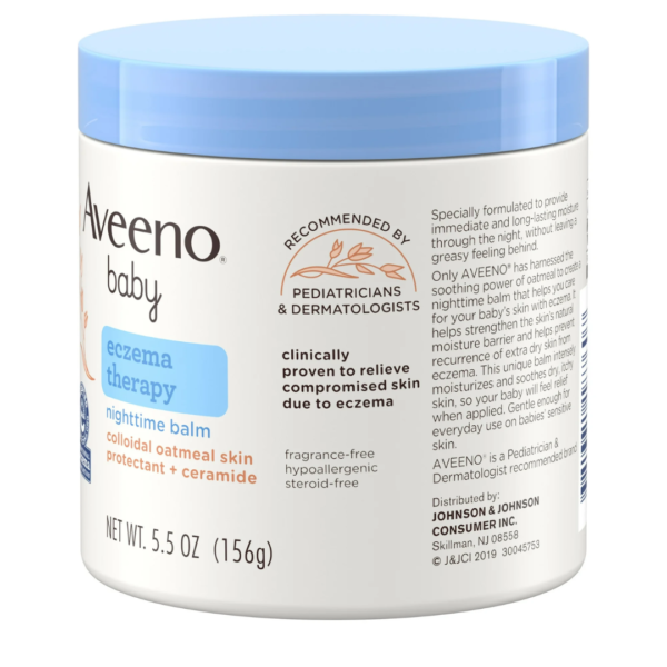 Aveeno Baby Eczema Therapy Nighttime Body Balm, Colloidal Oatmeal, 5.5 oz, 156g