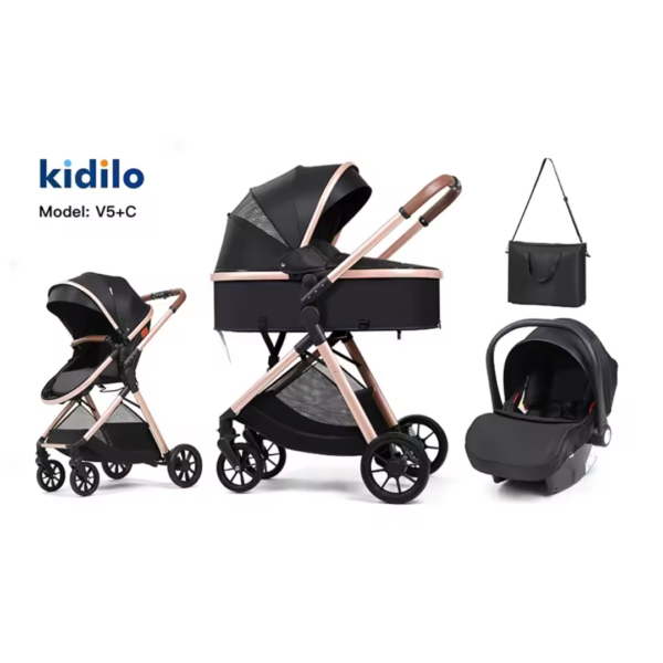 Kidilo Two-Way High Landscape Stroller Three-in-One Multi-Functional Foldable V5+C