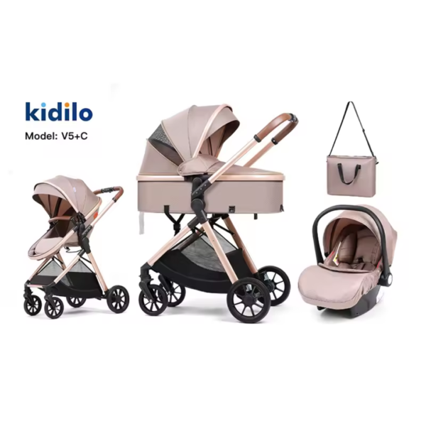 Kidilo Two-Way High Landscape Stroller Three-in-One Multi-Functional Foldable V5+C