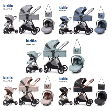 Kidilo Two-Way High Landscape Stroller Three-in-One Multi-Functional Foldable V5+C