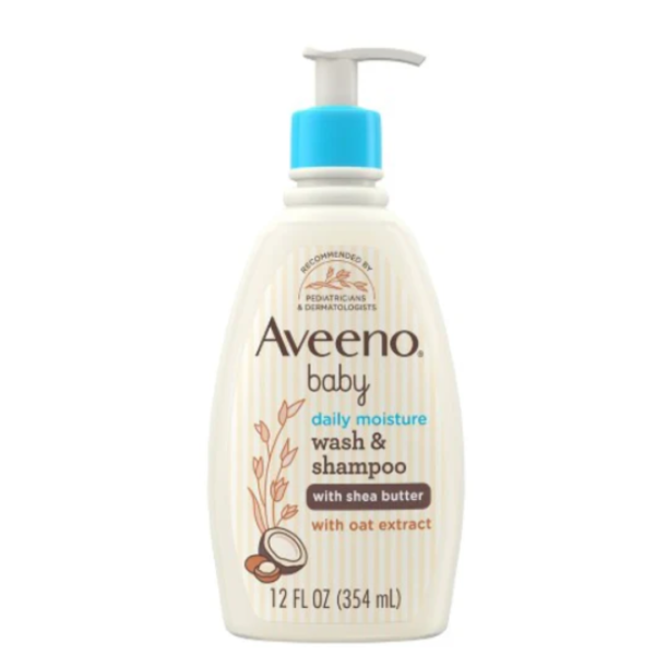 Aveeno Baby Daily Moisture Shea Butter Wash & Shampoo 354ml (12Oz)